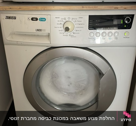 מכונת כביסה זנוסי עם דלת עגולה ותצוגה דיגיטלית